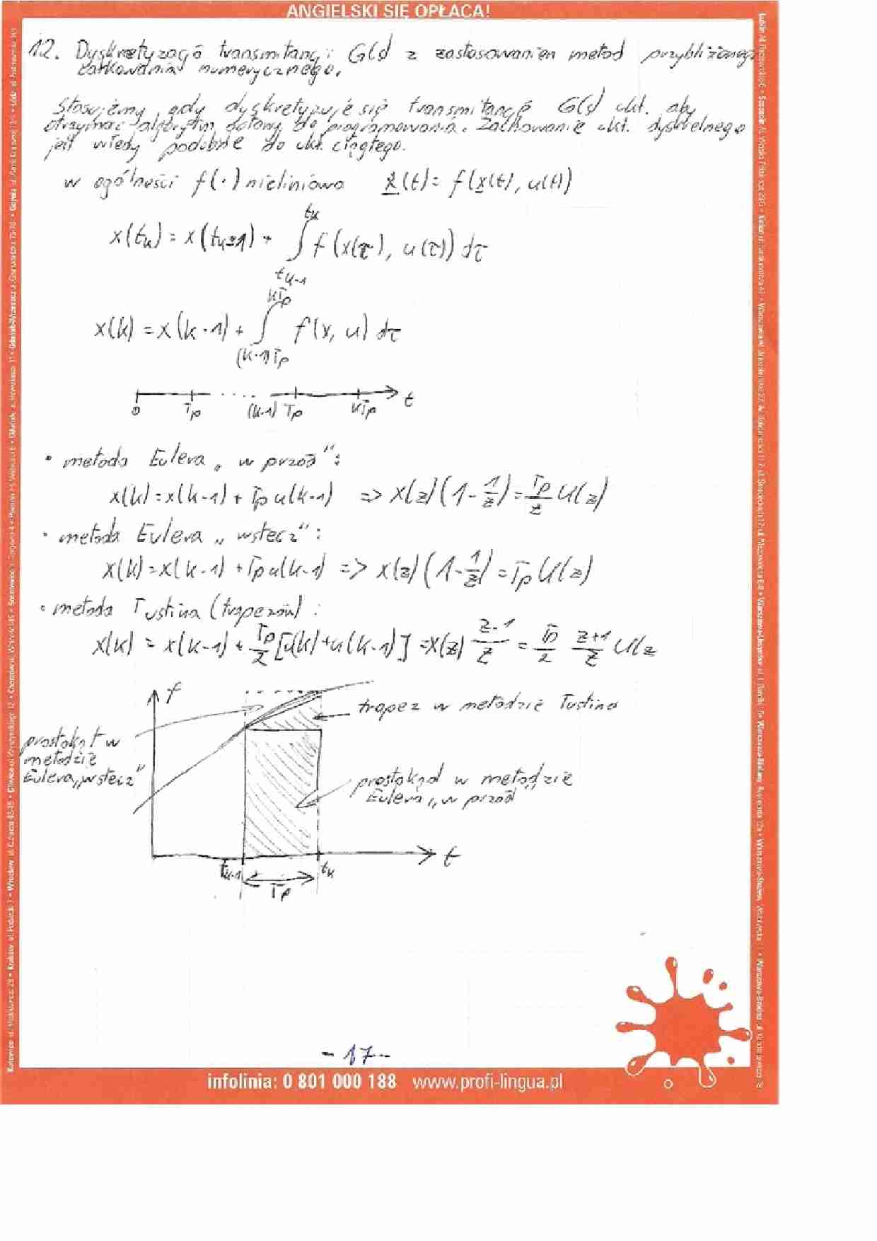 Dyskretyzacja transmitancji - Całkowanie numeryczne - strona 1