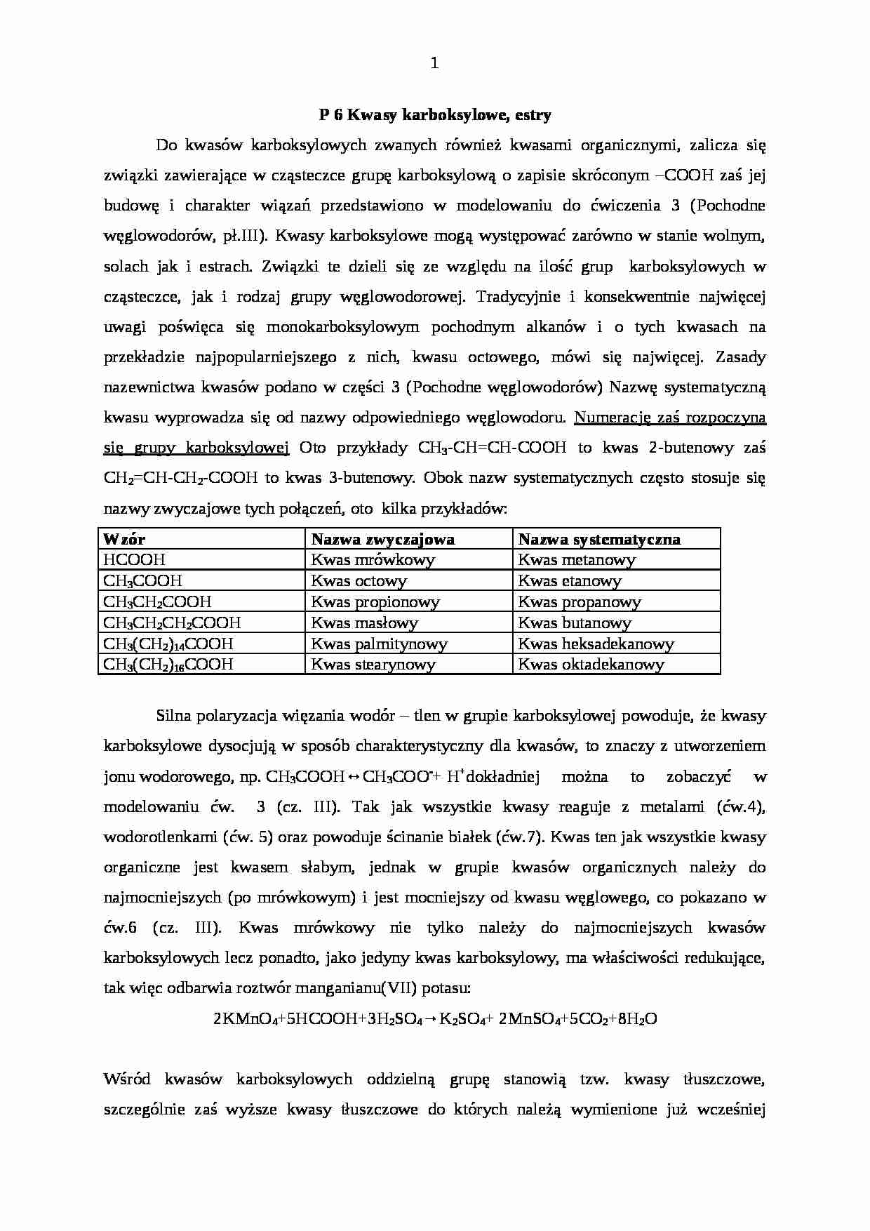 Kwasy karboksylowe i estry - strona 1