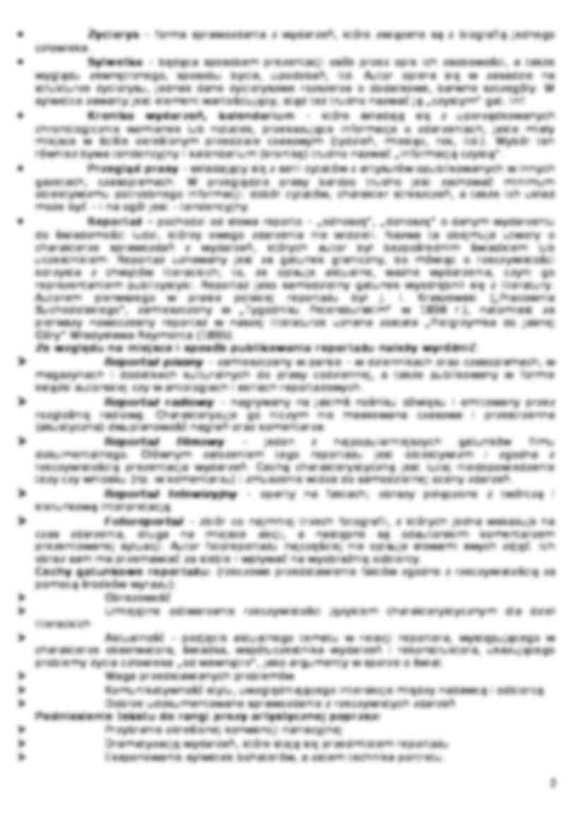 Gatunki dziennikarskie - opracowanie  - strona 2