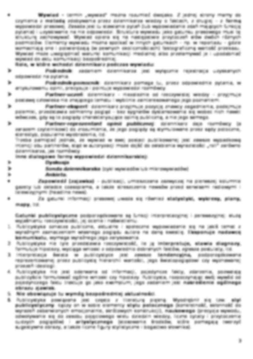 Gatunki dziennikarskie - opracowanie  - strona 3