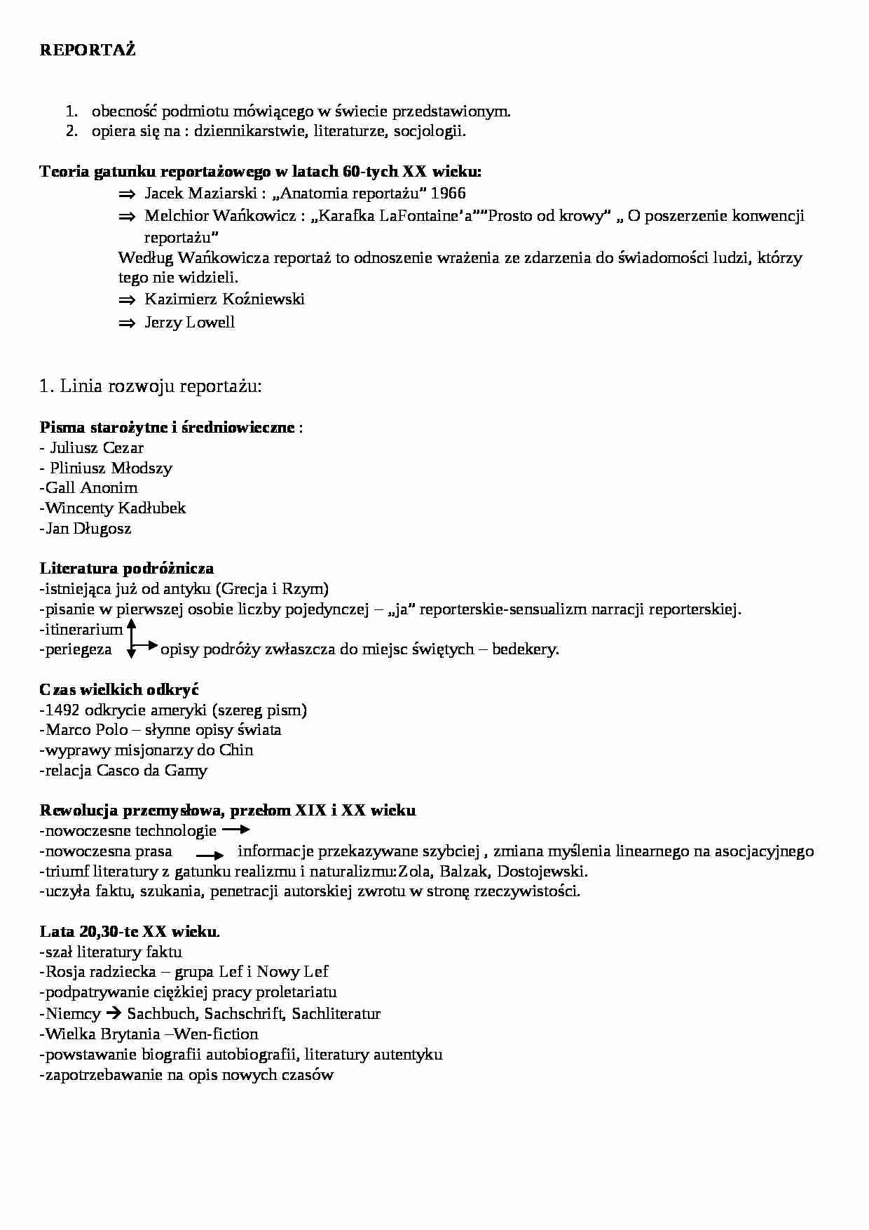 Rerportaż - charakterystyka gatunku - strona 1