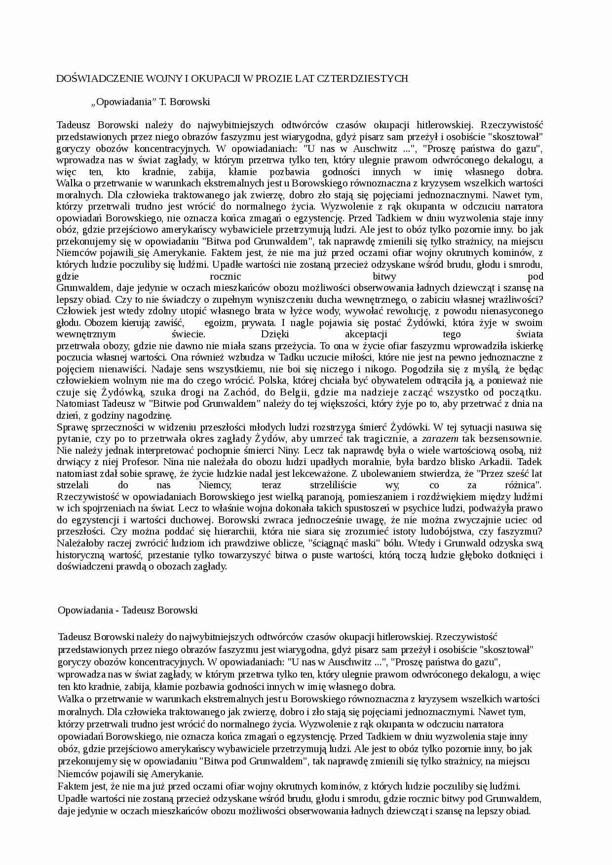 Doświadczenie wojny w prozie lat czterdziestych - strona 1