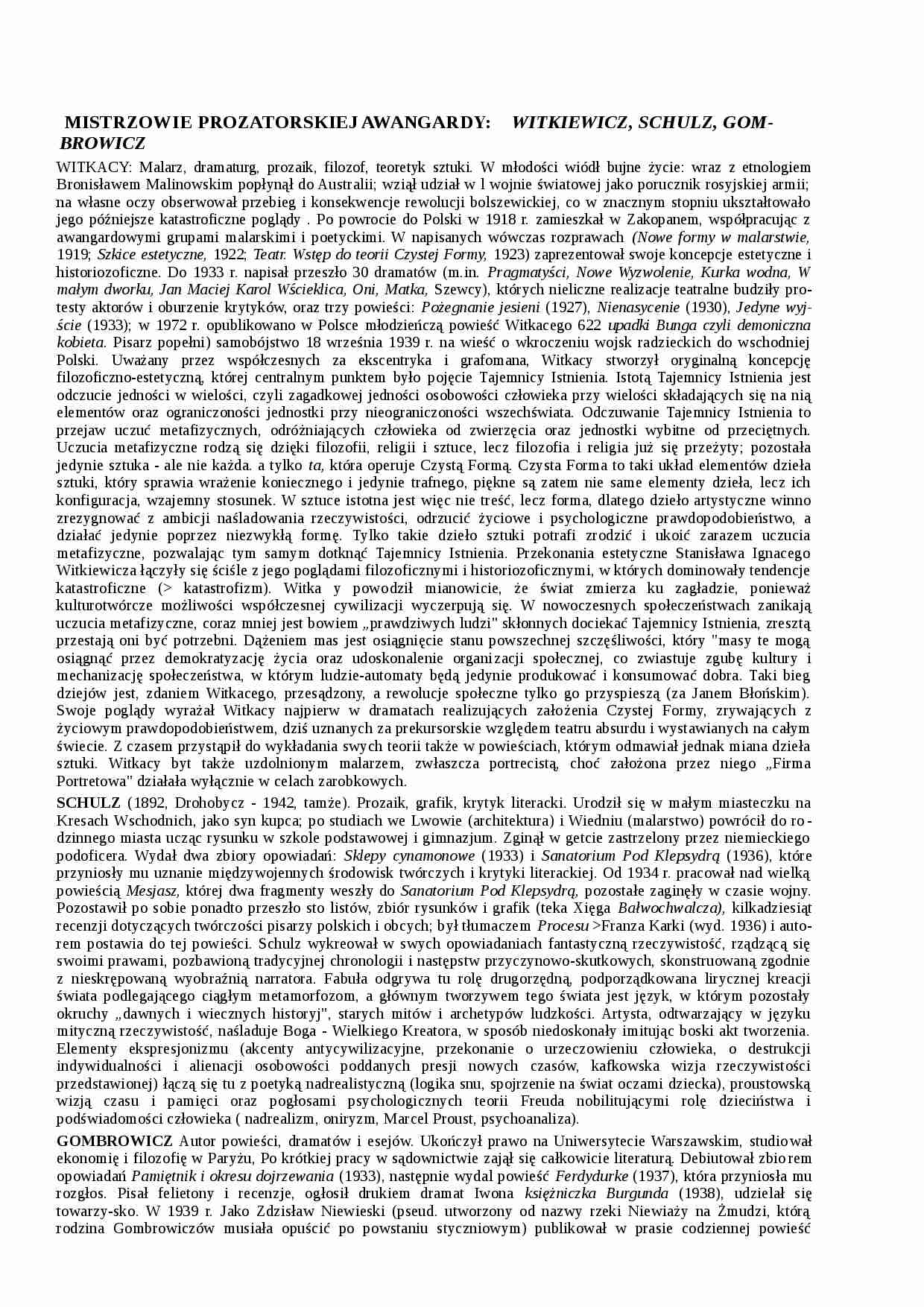 Mistrzowie prozatorskiej awangardy - strona 1
