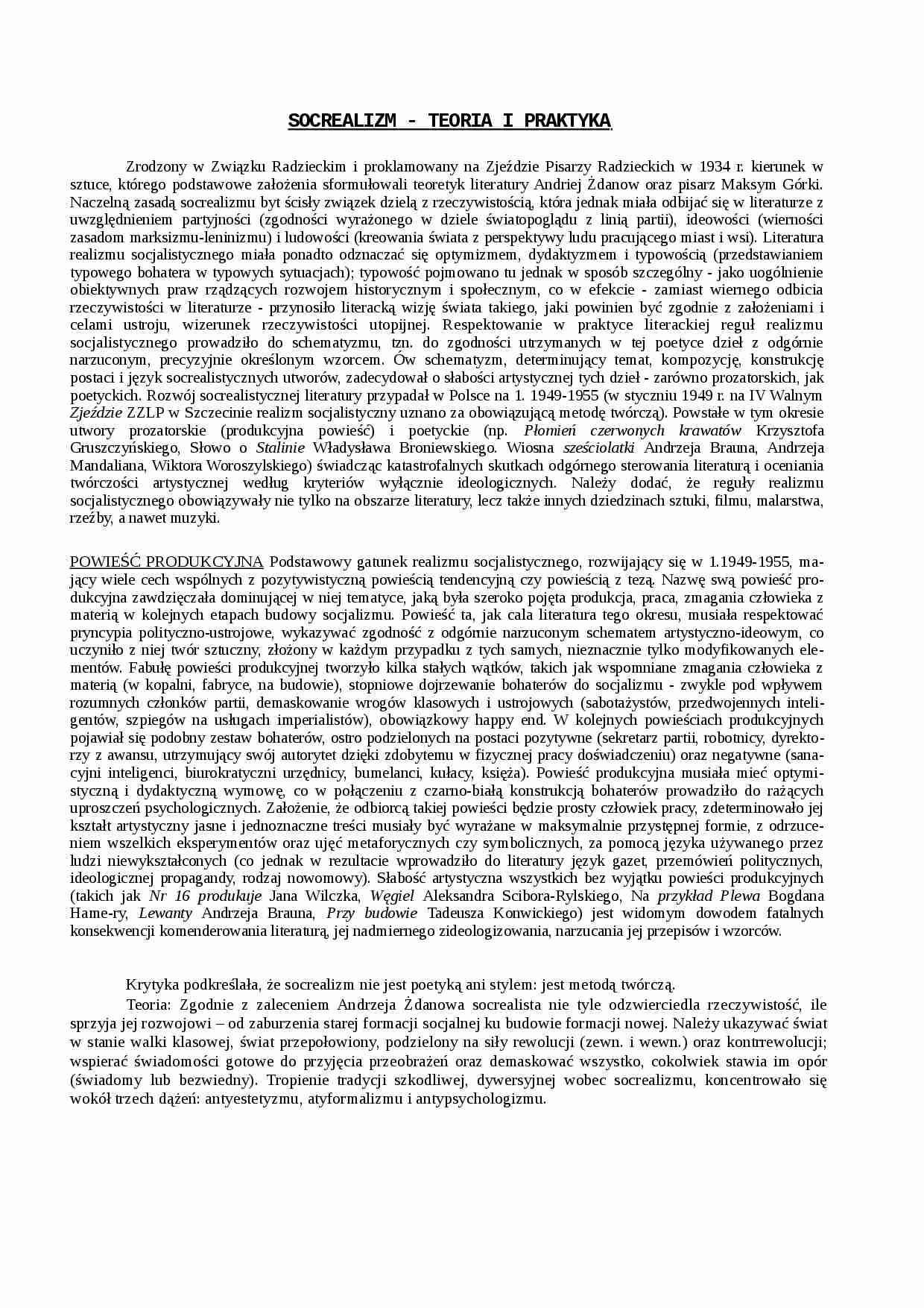 Socrealizm - teoria i praktyka - strona 1