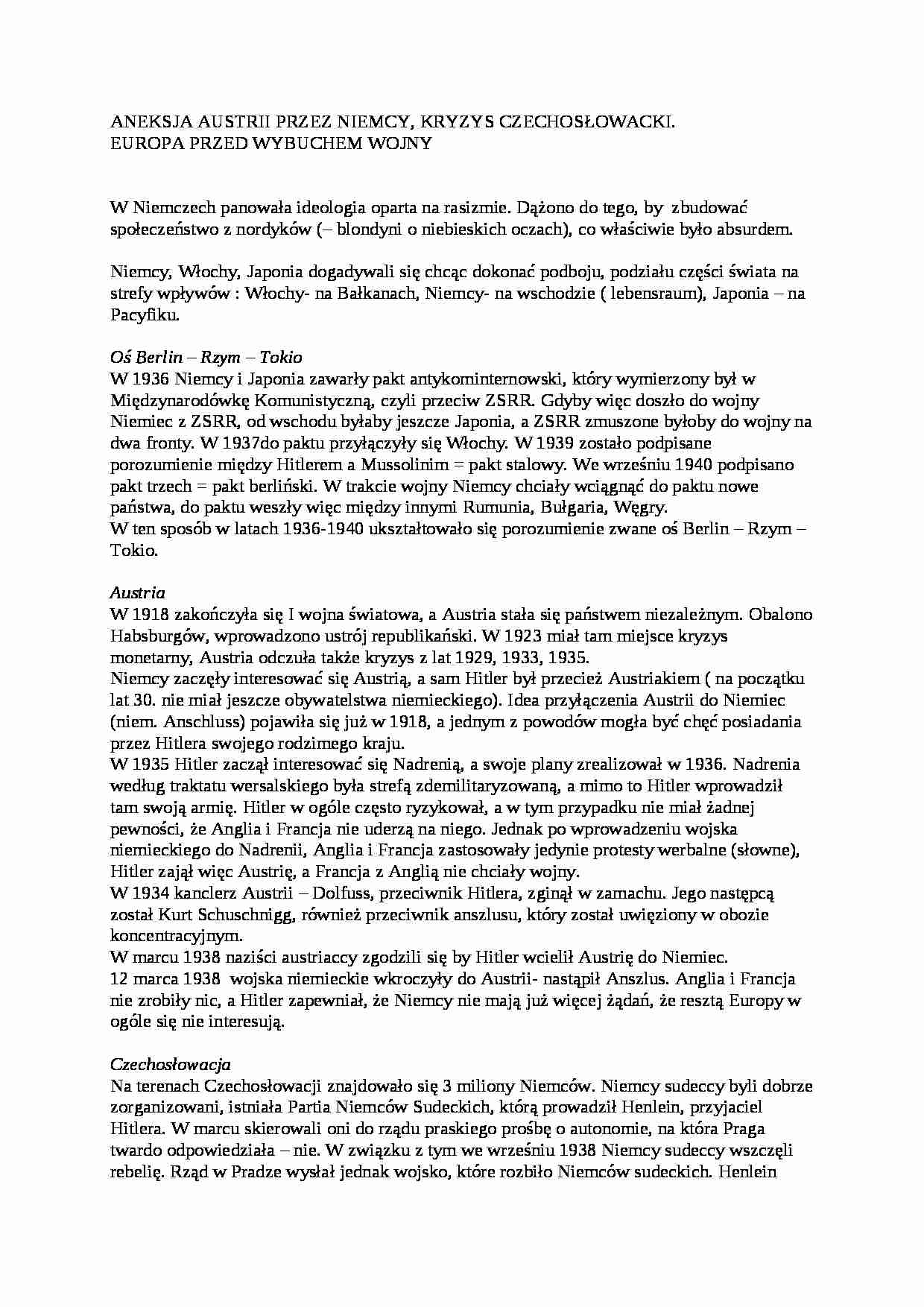 Aneksja Austrii przez Niemcy  - strona 1
