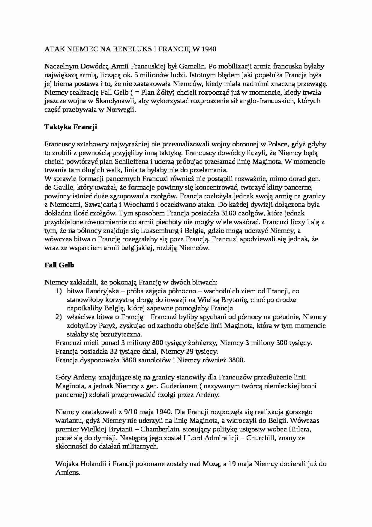 Atak Niemiec na Beneluks w 1940 r. - strona 1