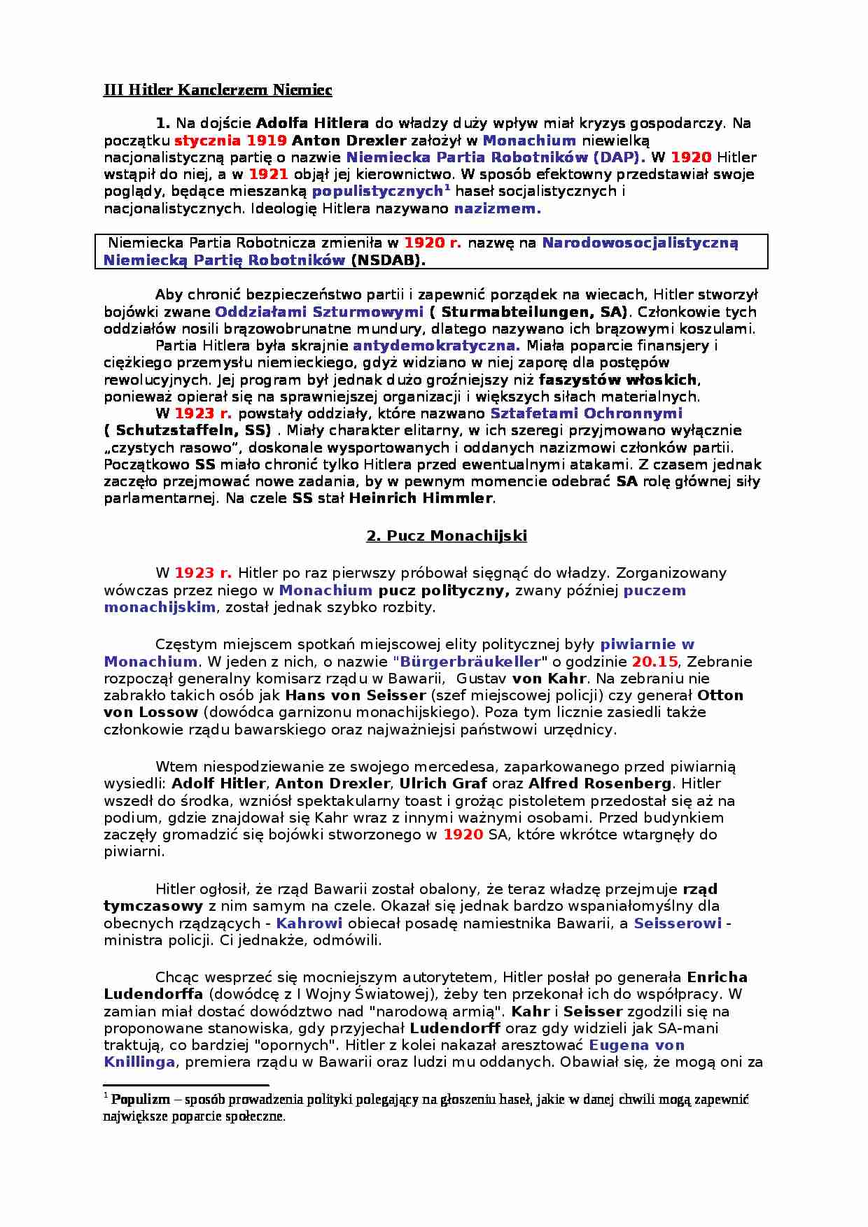 Hitler kanclerzem Niemiec - strona 1