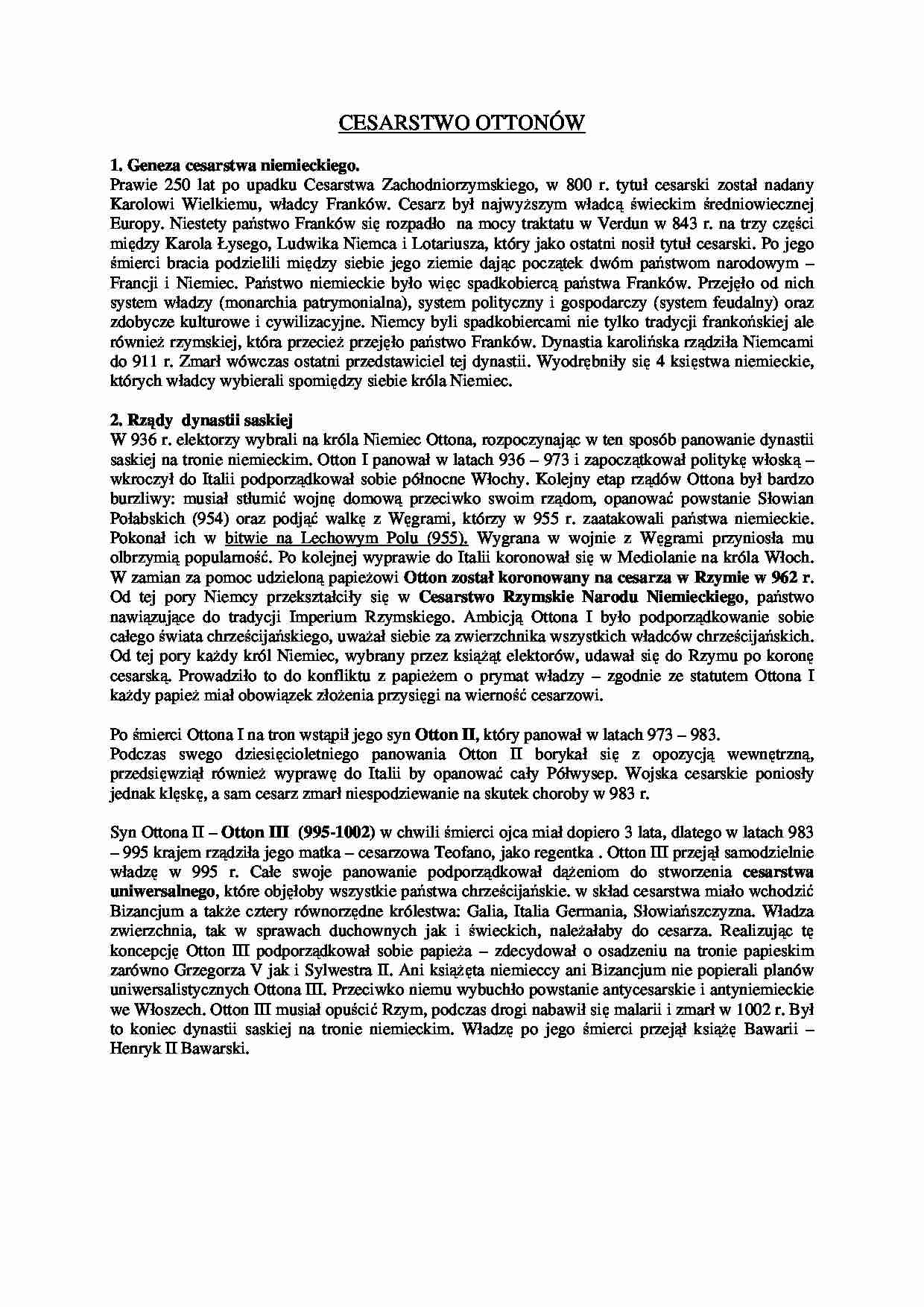 Cesarstwo Ottonów  - strona 1
