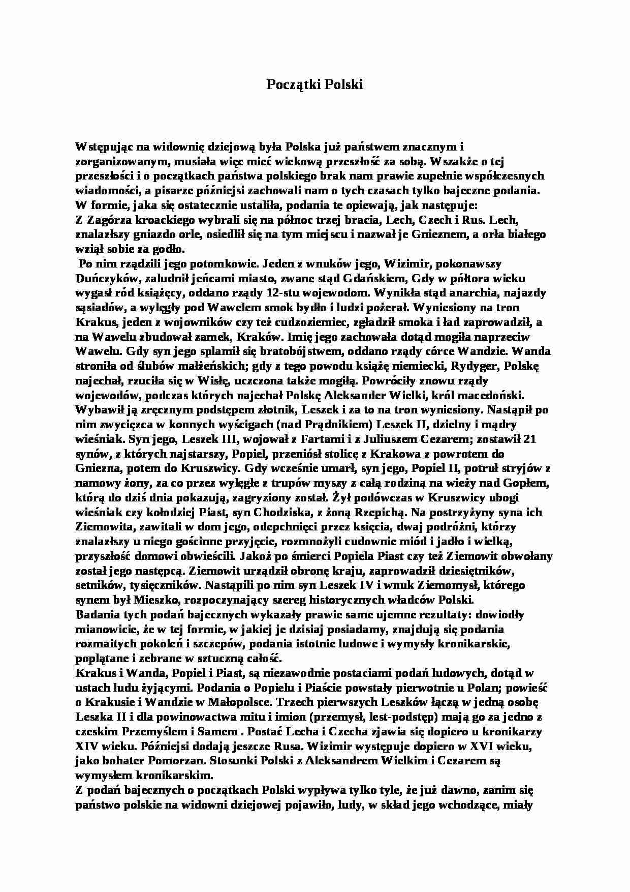 Początki Polski - strona 1