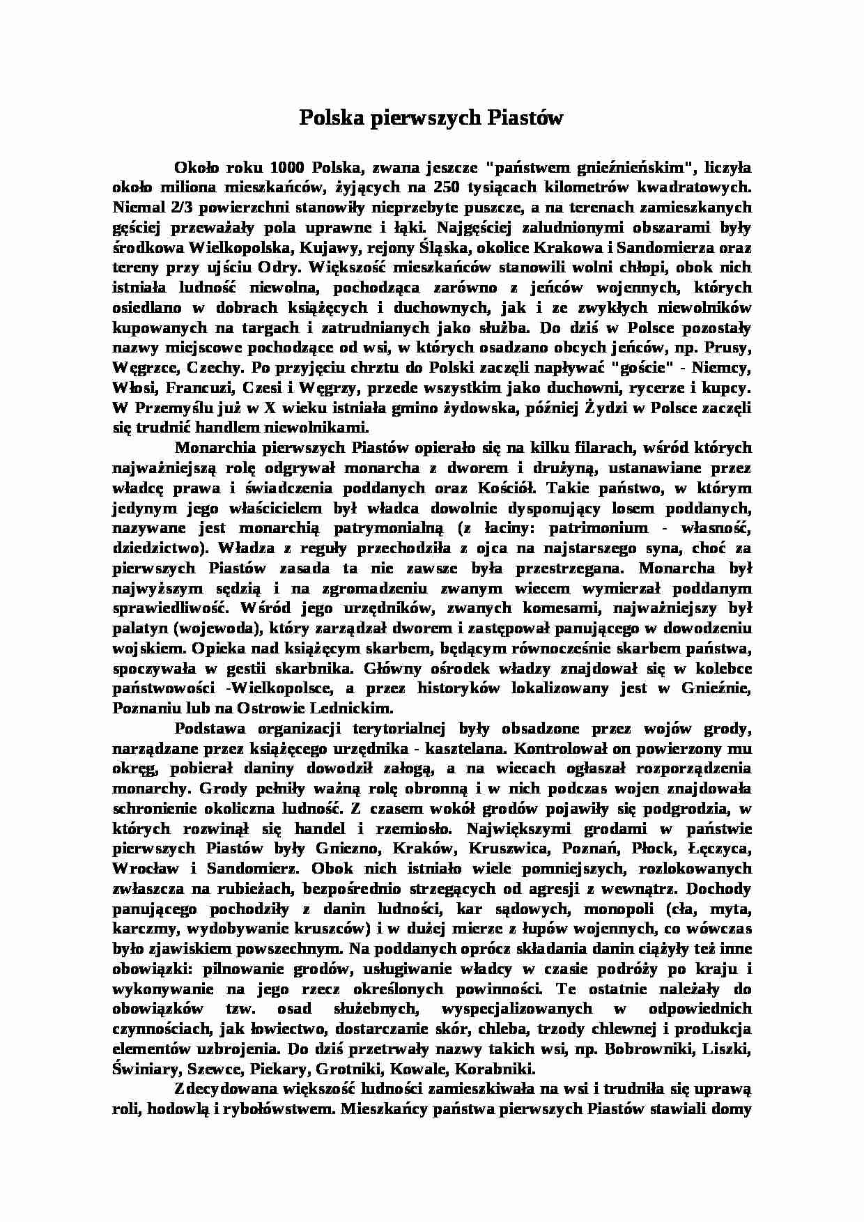 Polska pierwszych Piastów - strona 1
