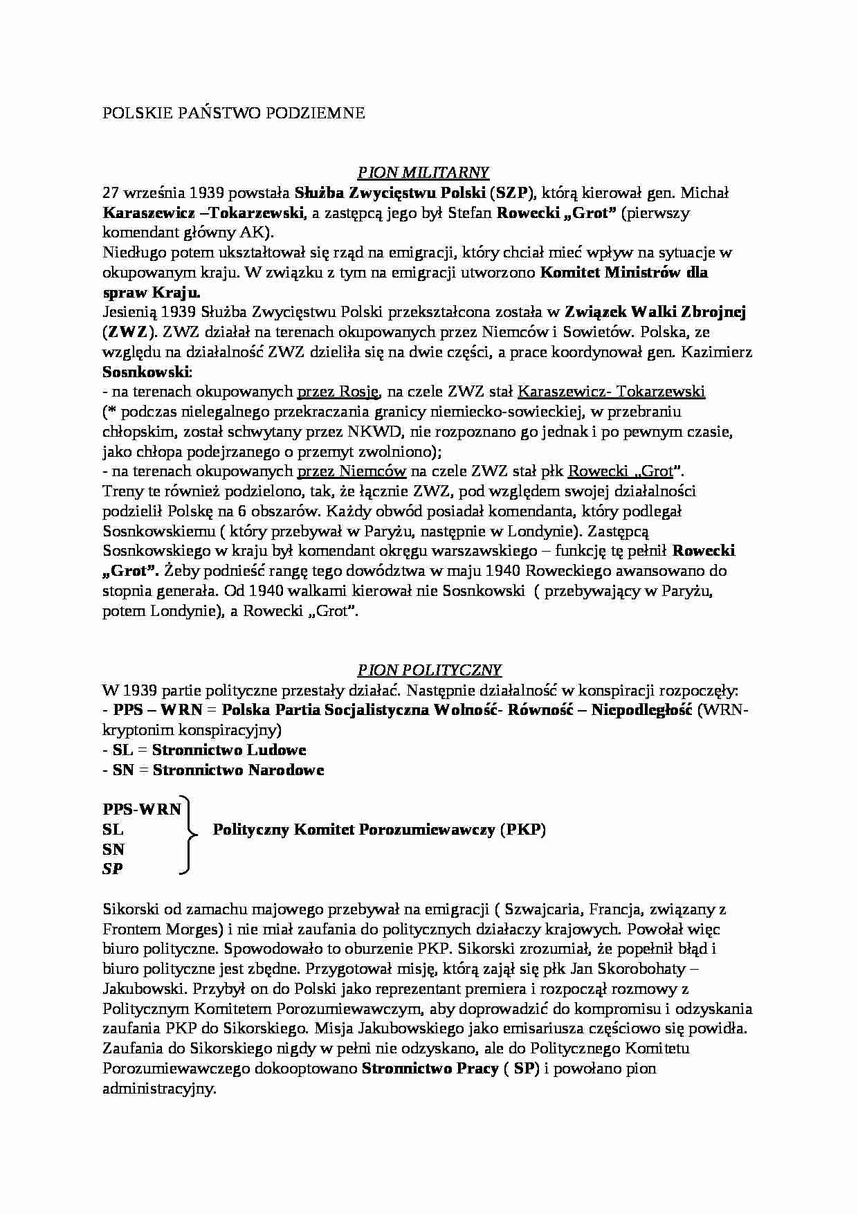 Polskie państwo podziemne  - strona 1