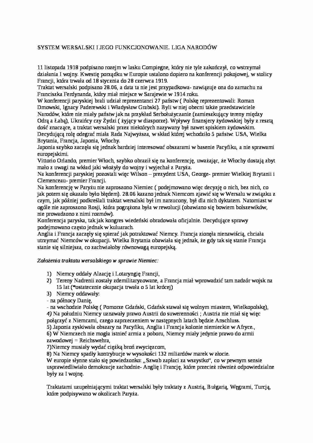 System wersalski i jego funkcjonowanie  - strona 1