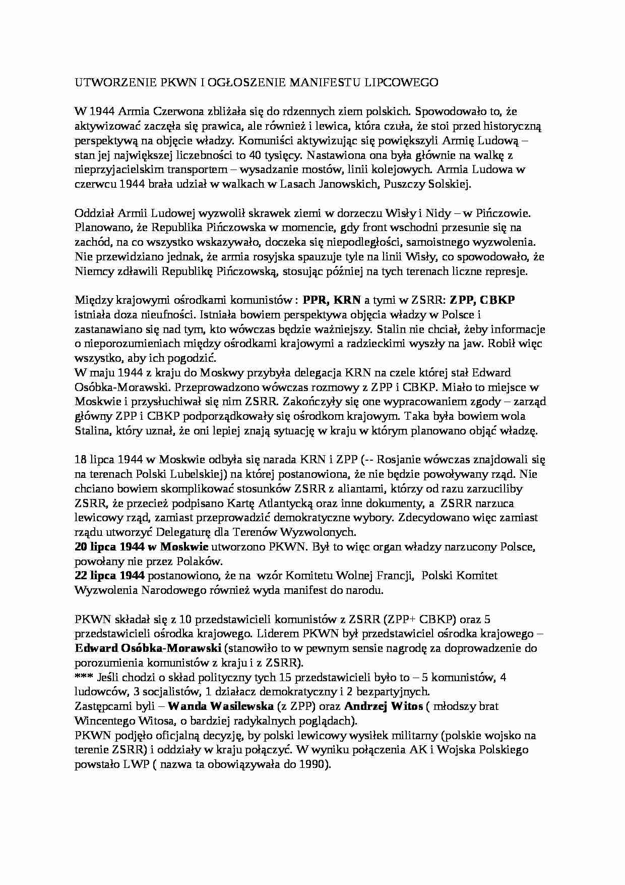 PKWN i Manifest Lipcowy  - strona 1