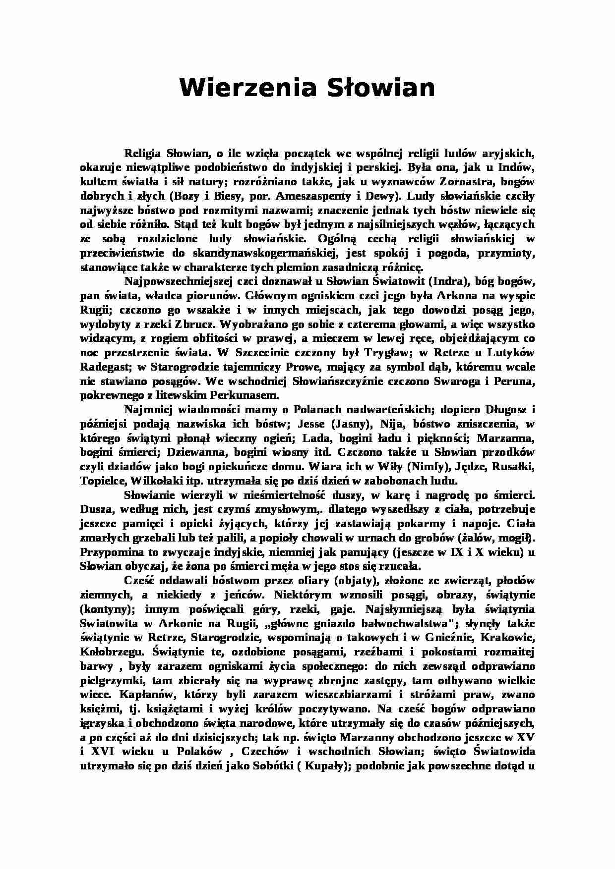 Wierzenia Słowian - strona 1