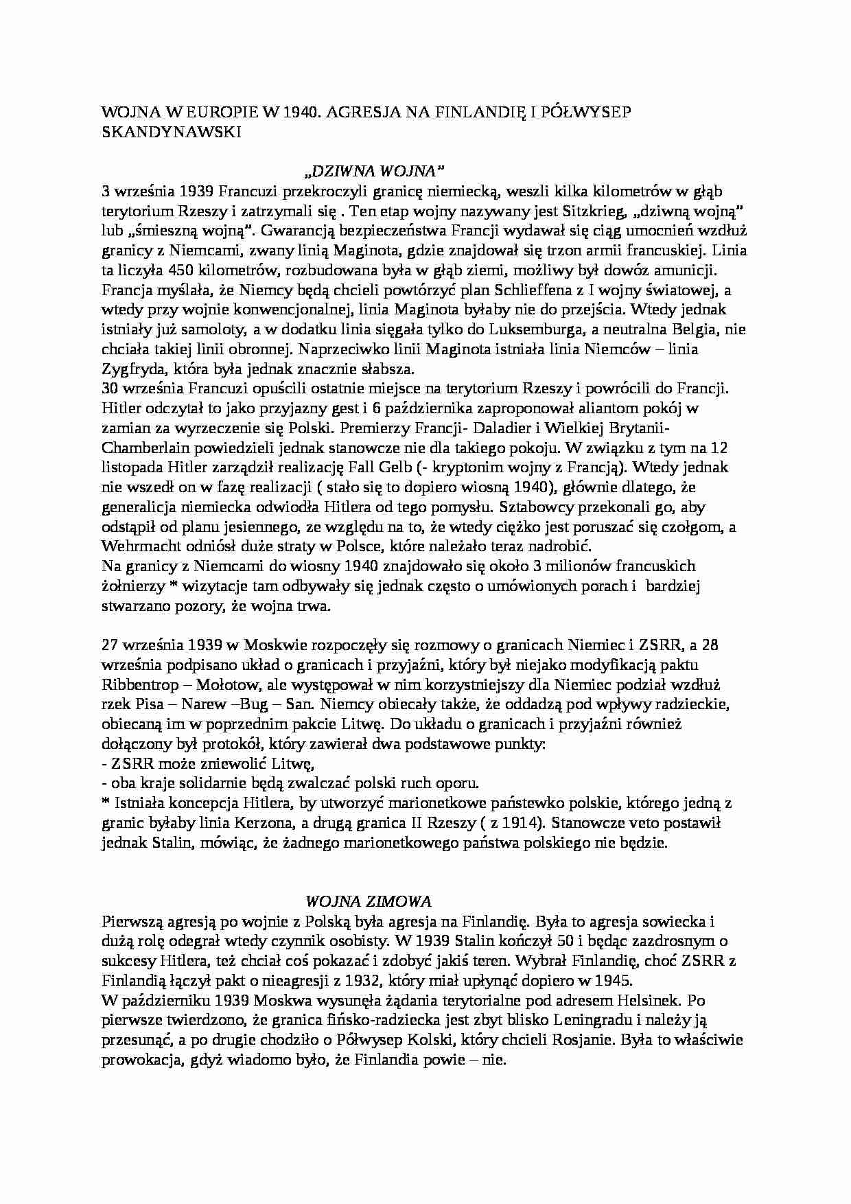 Wojna w Europie - 1940 r.  - strona 1
