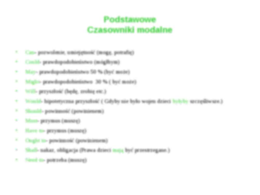 Strona bierna - czasowniki modalne - angielski  - strona 2