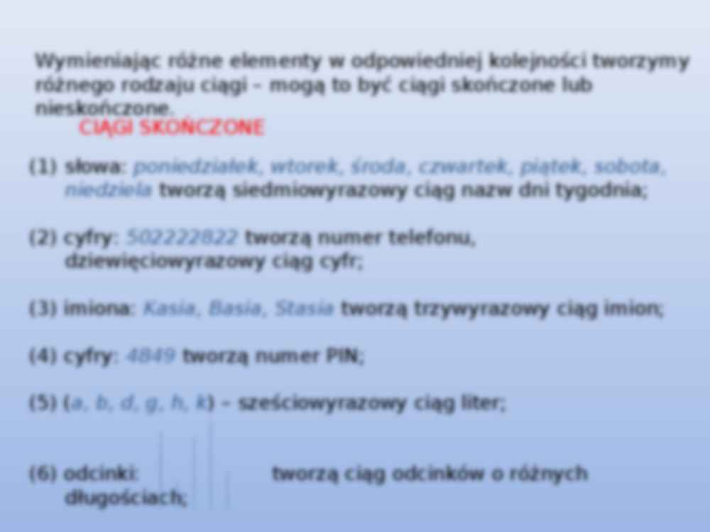 Ciągi - wiadomości wstępne - strona 2