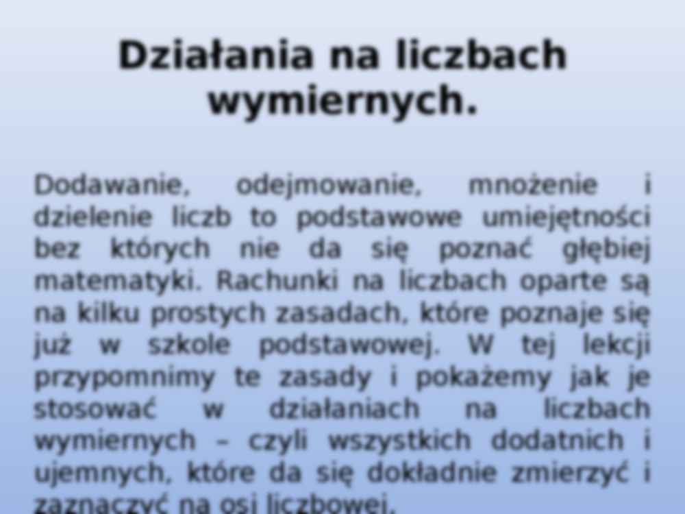 Działania na liczbach wymiernych - strona 2