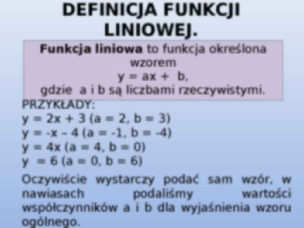 Funkcja liniowa i jej własności  - strona 3