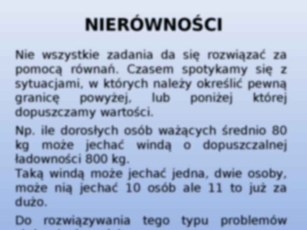 Nierówności - Wyrażenie algebraiczne - strona 2