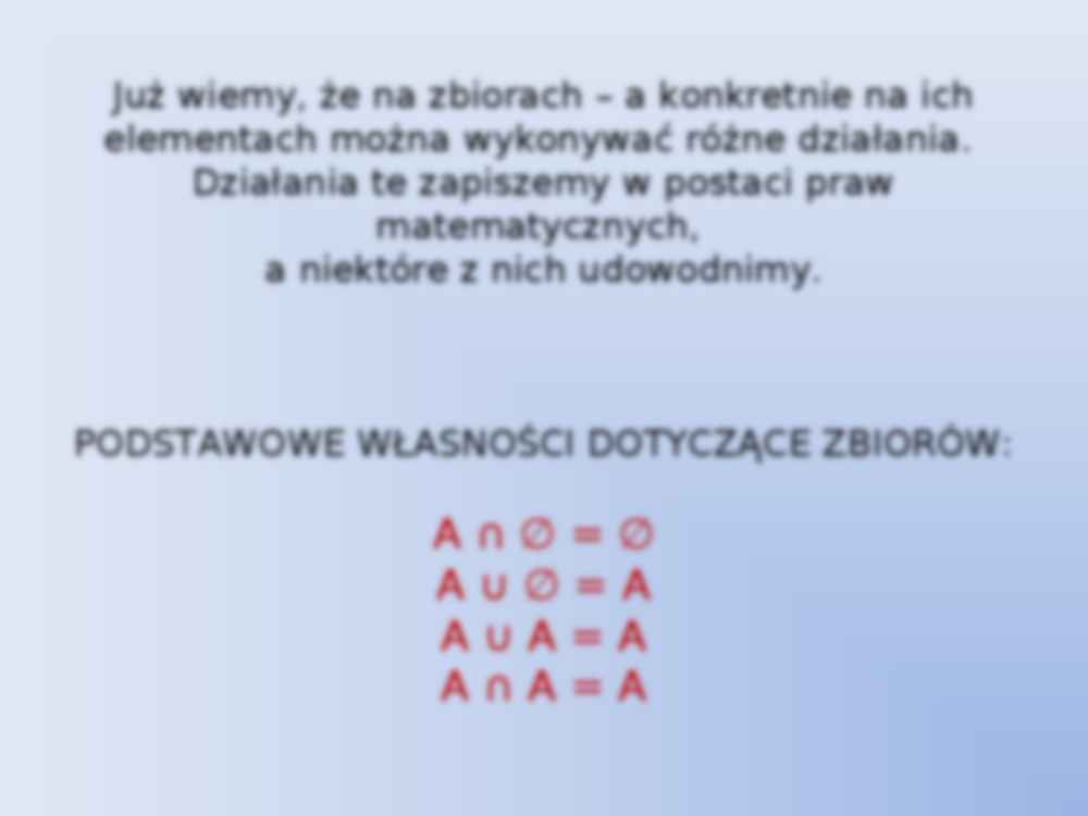 Prawa działania na zbiorach  - strona 2