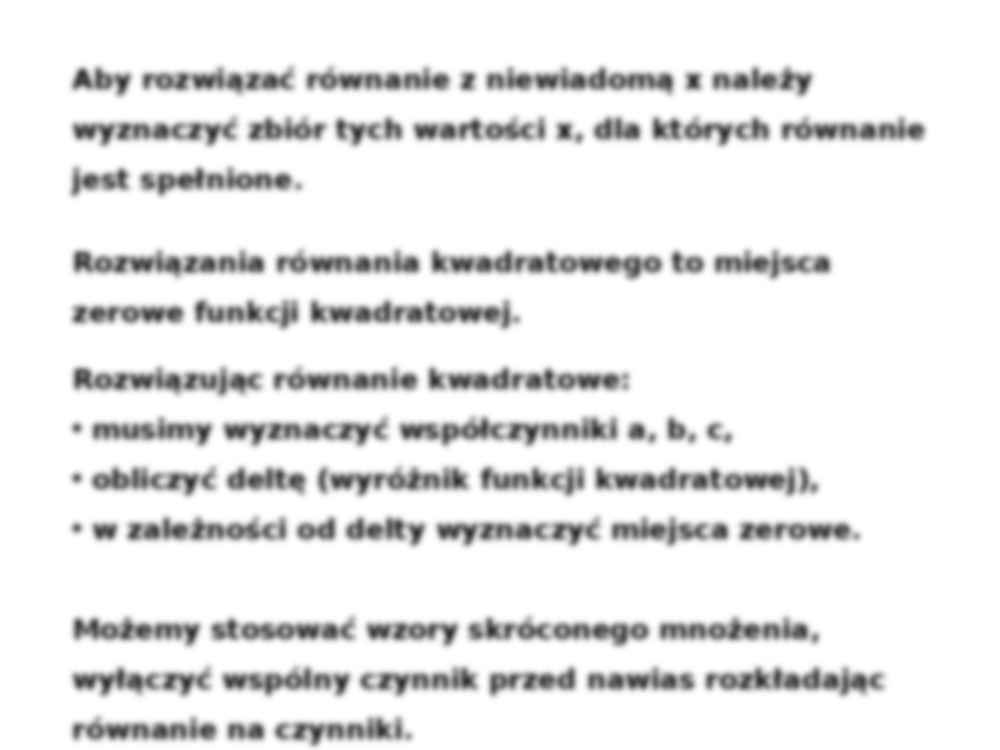 Równania kwadratowe - strona 2