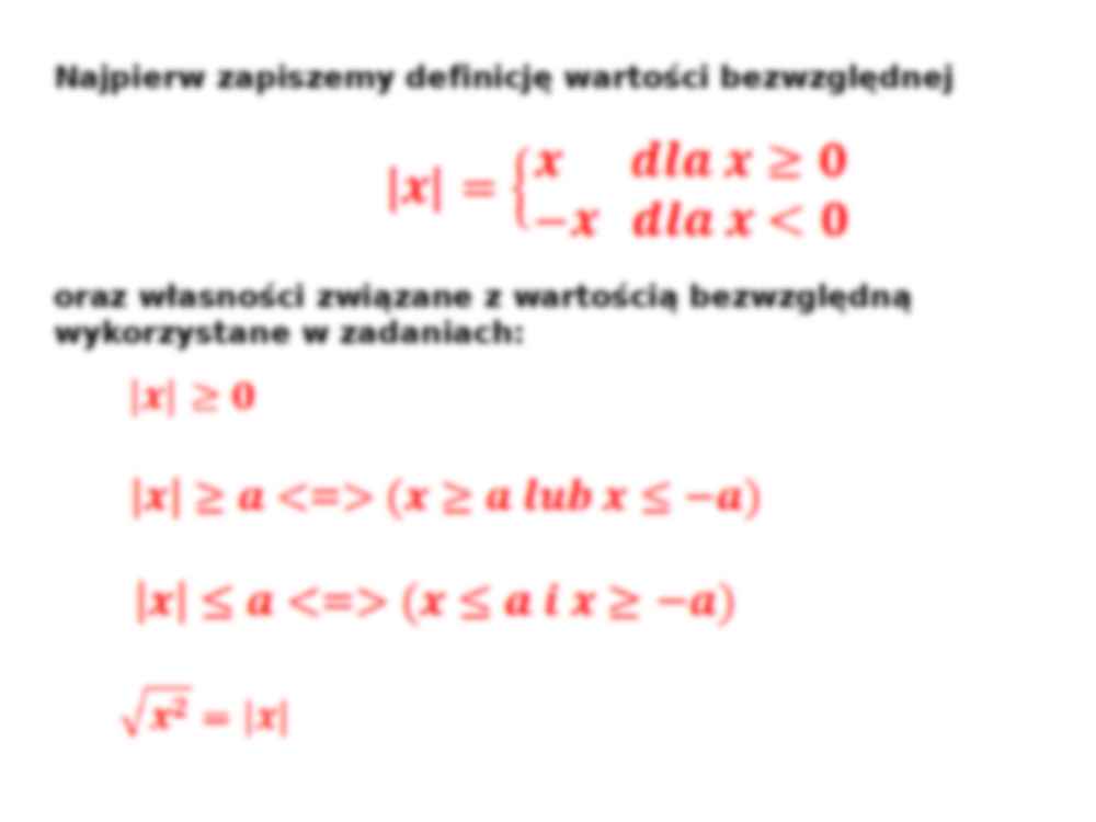 Równania i nierówności z wartością bezwzględną  - strona 2