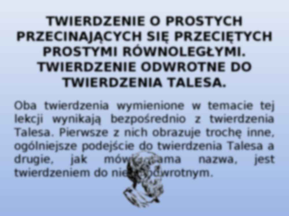 Twierdzenie odwrotne do twierdzenia Talesa - strona 2