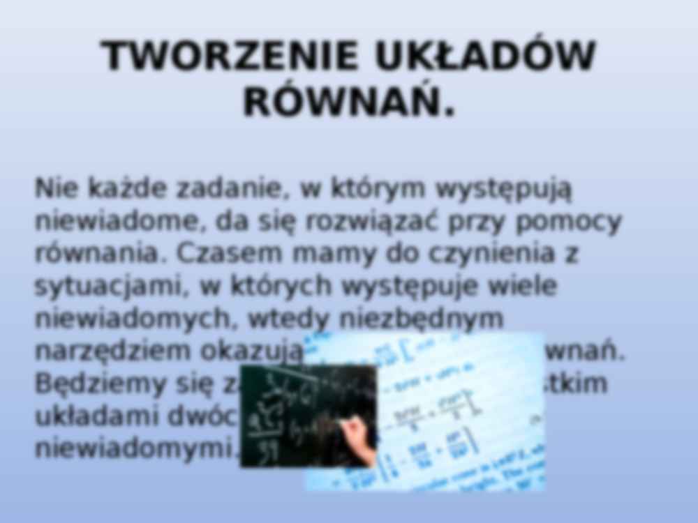 Tworzenie układów równań - strona 2