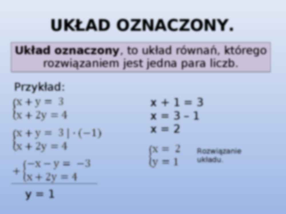 Układ oznaczony, nieoznaczony, sprzeczny - strona 3