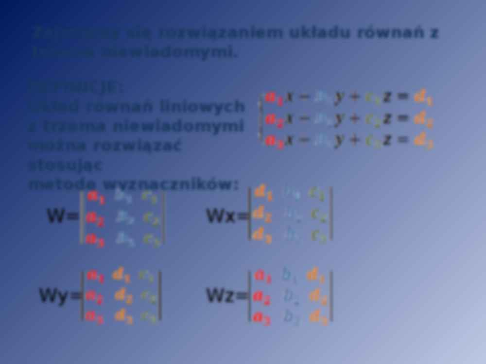 Układy równań liniowych z trzema niewiadomymi - strona 2