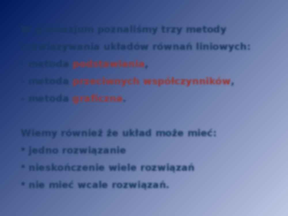 Układ równań liniowych  - strona 2