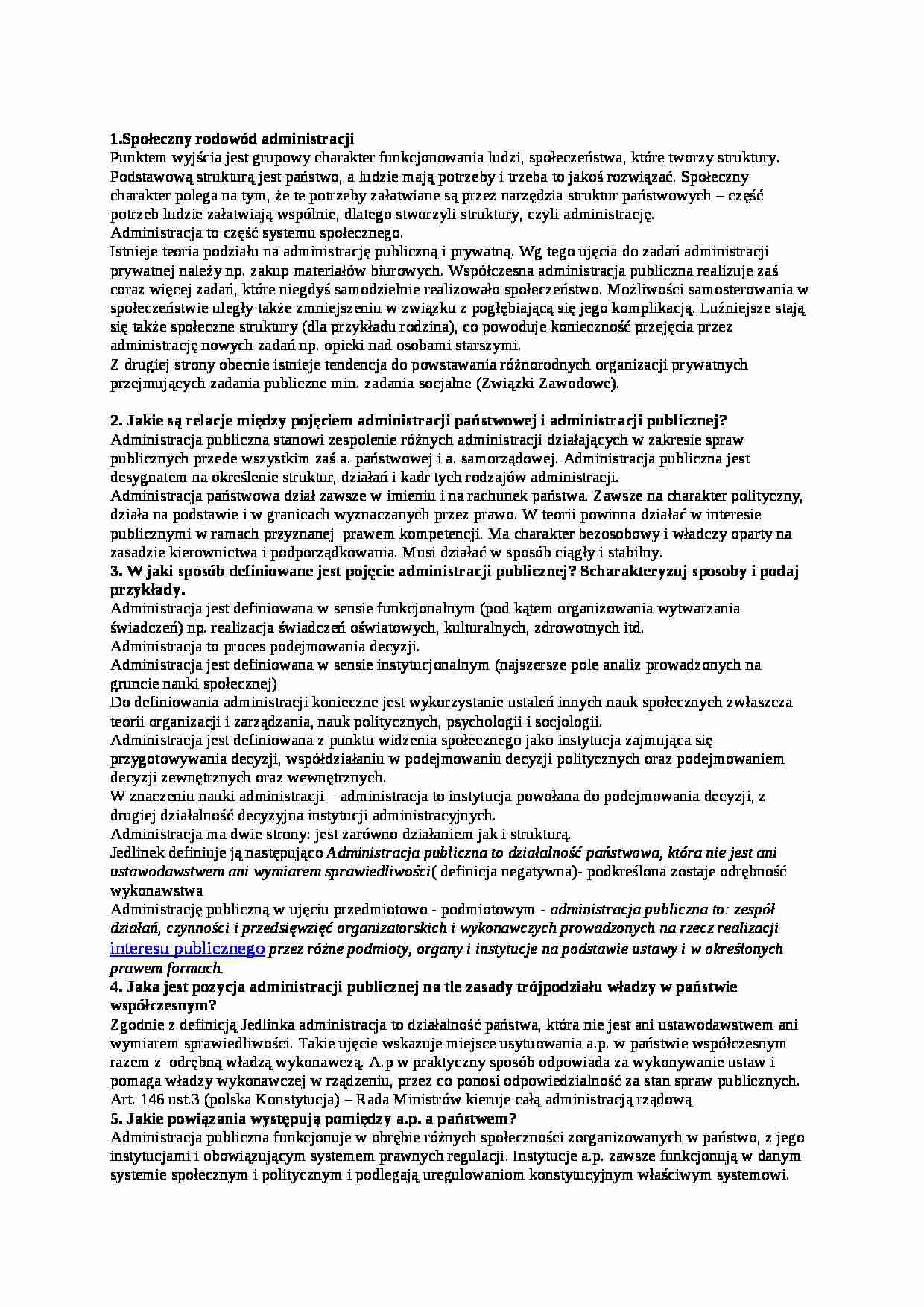 Administracja publiczna - Trójpodział władzy - strona 1