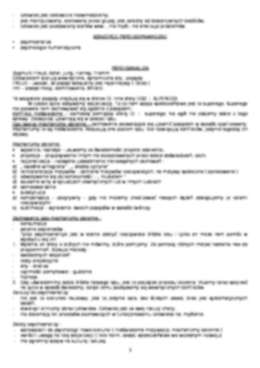 Psychologia ogólna - opracowanie  - strona 3