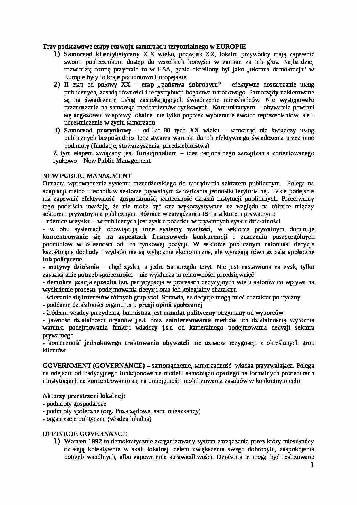 Samorząd - opracowanie  - strona 1