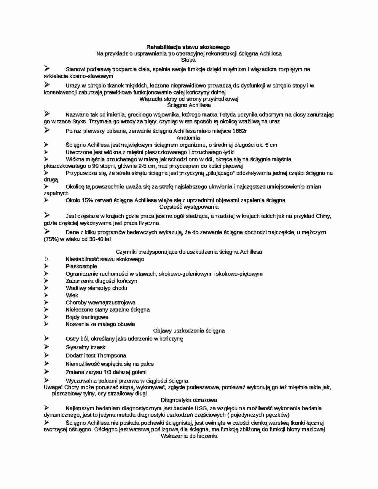 Rehabilitacja stawu skokowego - strona 1