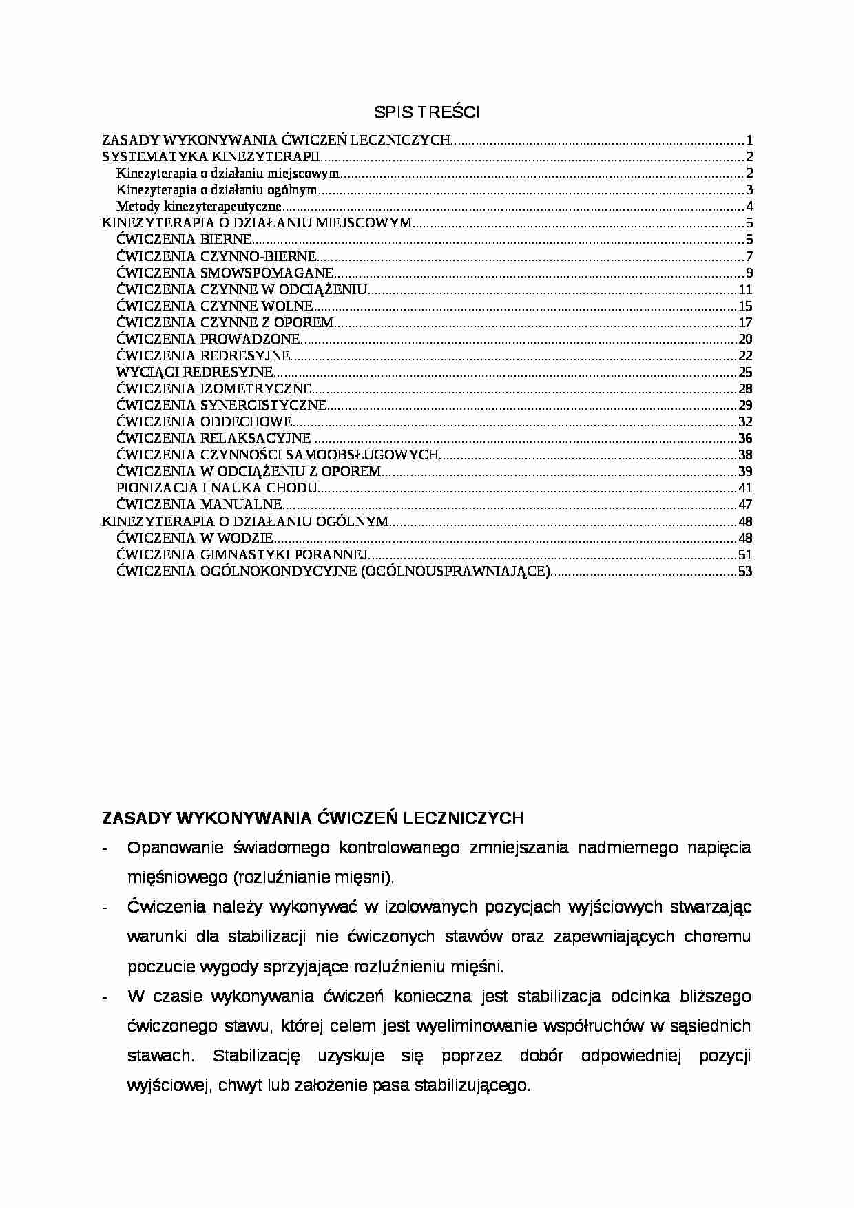 Systematyka kinezyterapii - strona 1