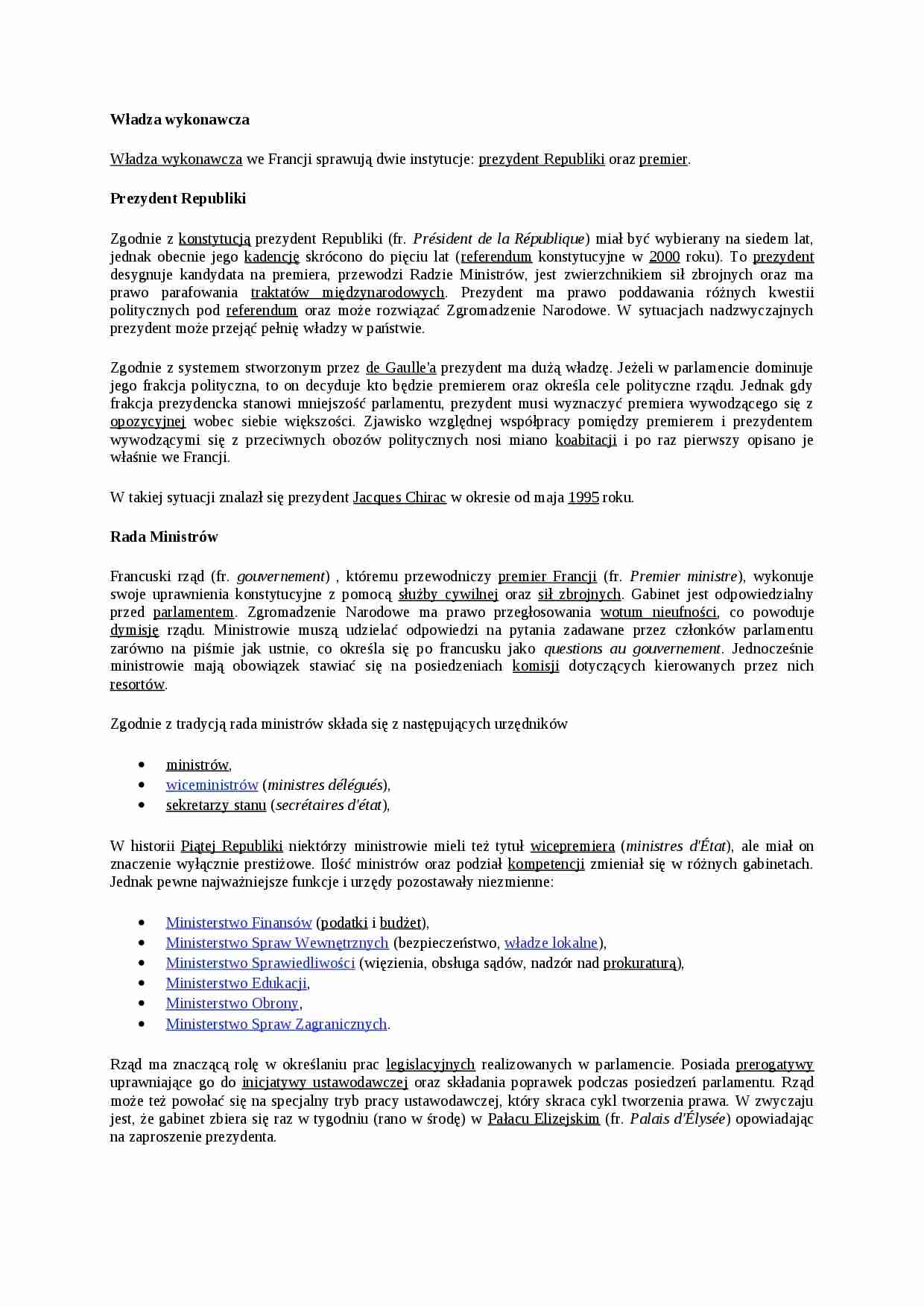 Ustrój polityczny Francji - strona 1