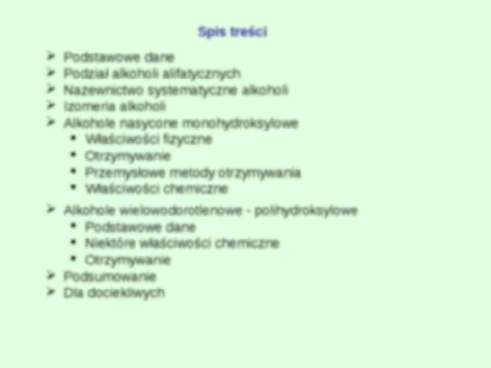Alkohole - podział alkoholi alifatycznych - strona 2