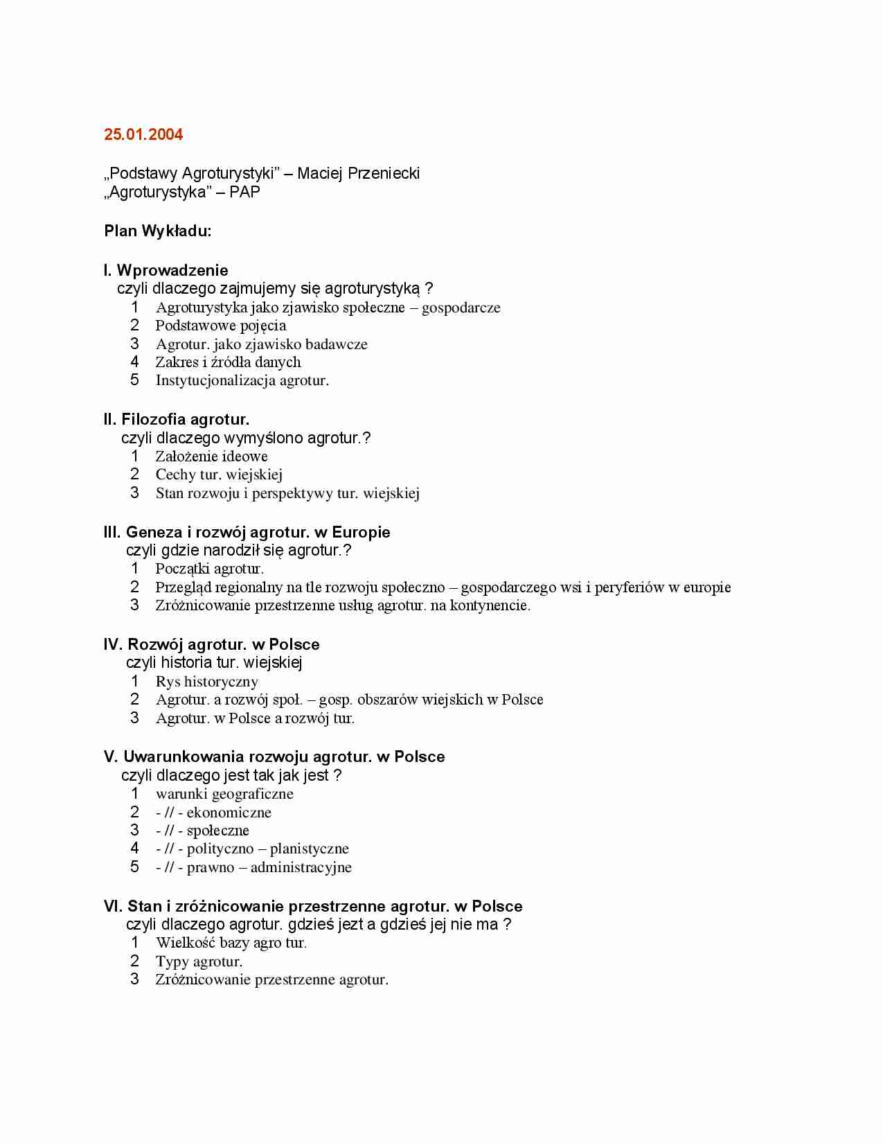 Informacje o agroturystyce - strona 1