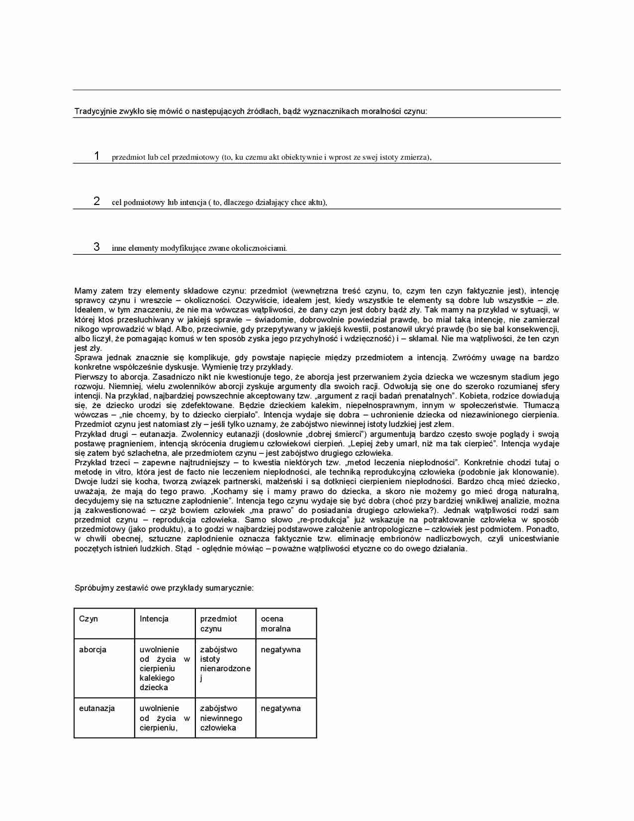Wyznaczniki moralności czynu - strona 1