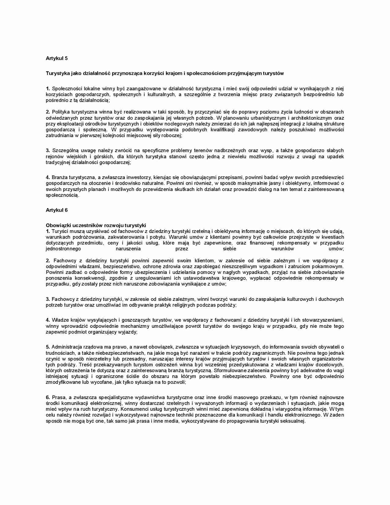 Turystyka jako działalność przynosząca korzyści - strona 1