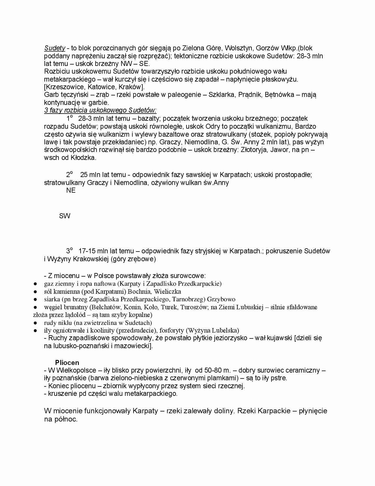 Sudety - fazy kształtowania Sudetów - strona 1