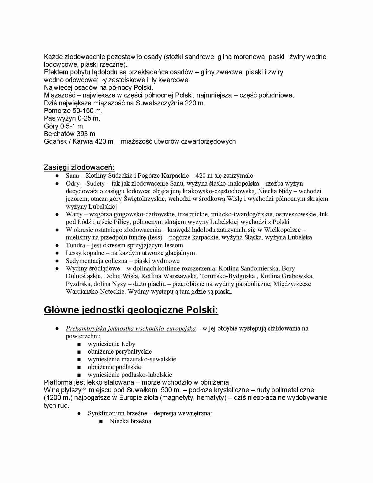 Główne jednostki geologiczne w Polsce - strona 1