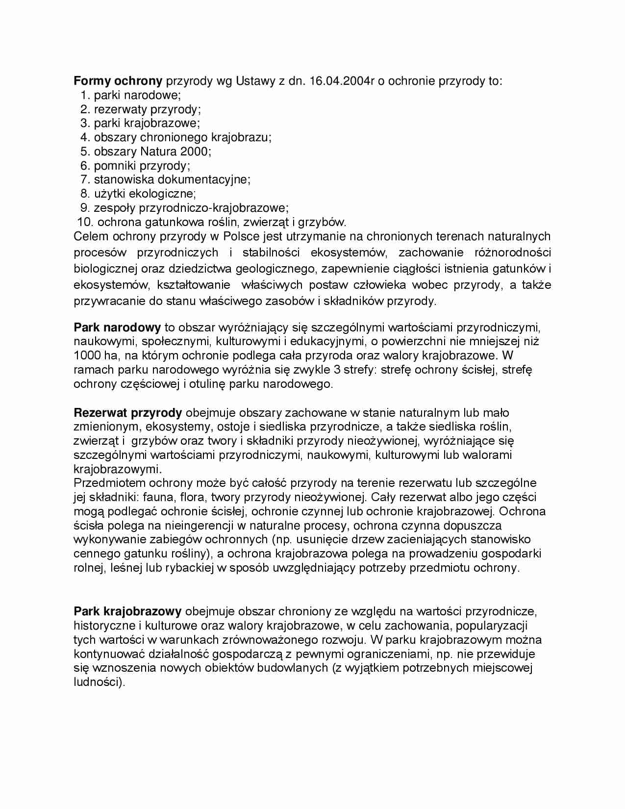 Formy ochrony przyrody - Rezerwat przyrody - strona 1