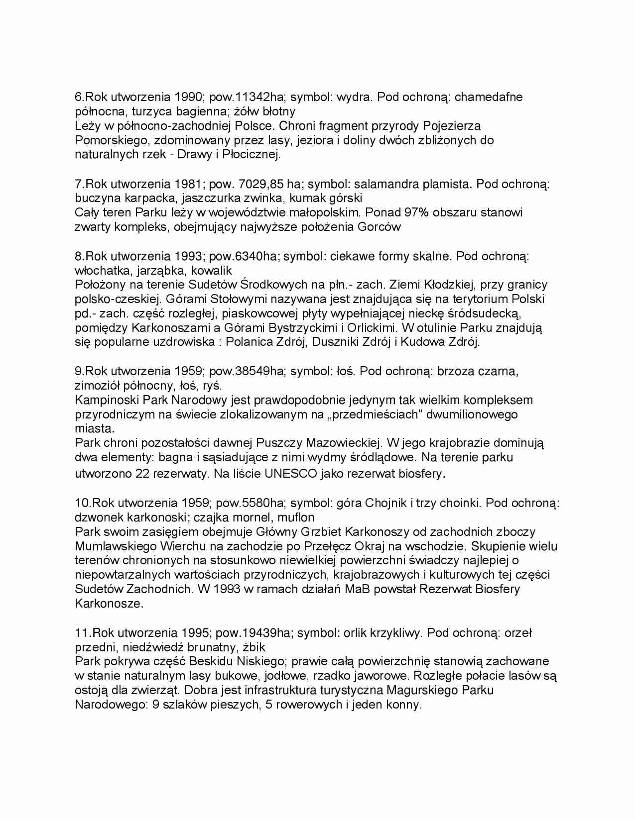 Formy ochrony przyrody - Kampinoski Park Narodowy  - strona 1