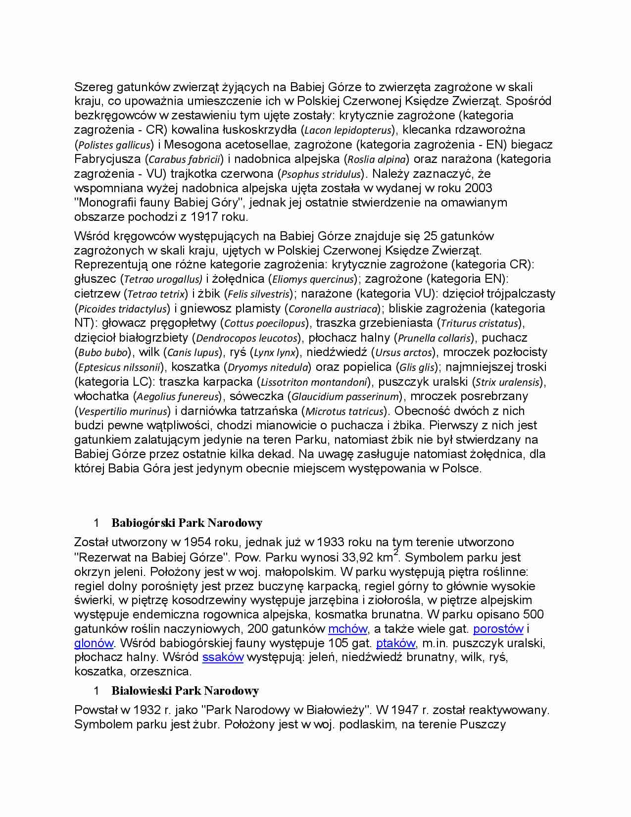 Obiekty pod ochroną w Polsce - strona 1