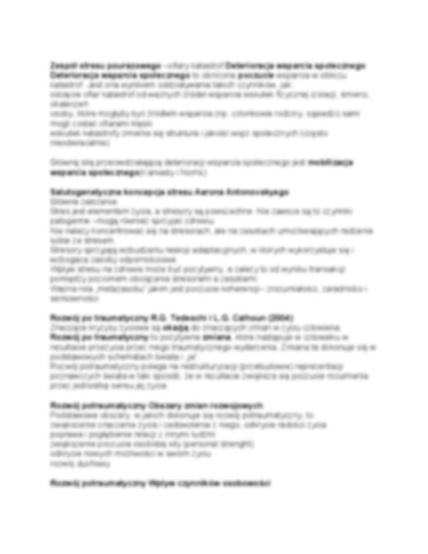  Zespół stresu pourazowego - Psychobiologiczne konsekwencje  - strona 2