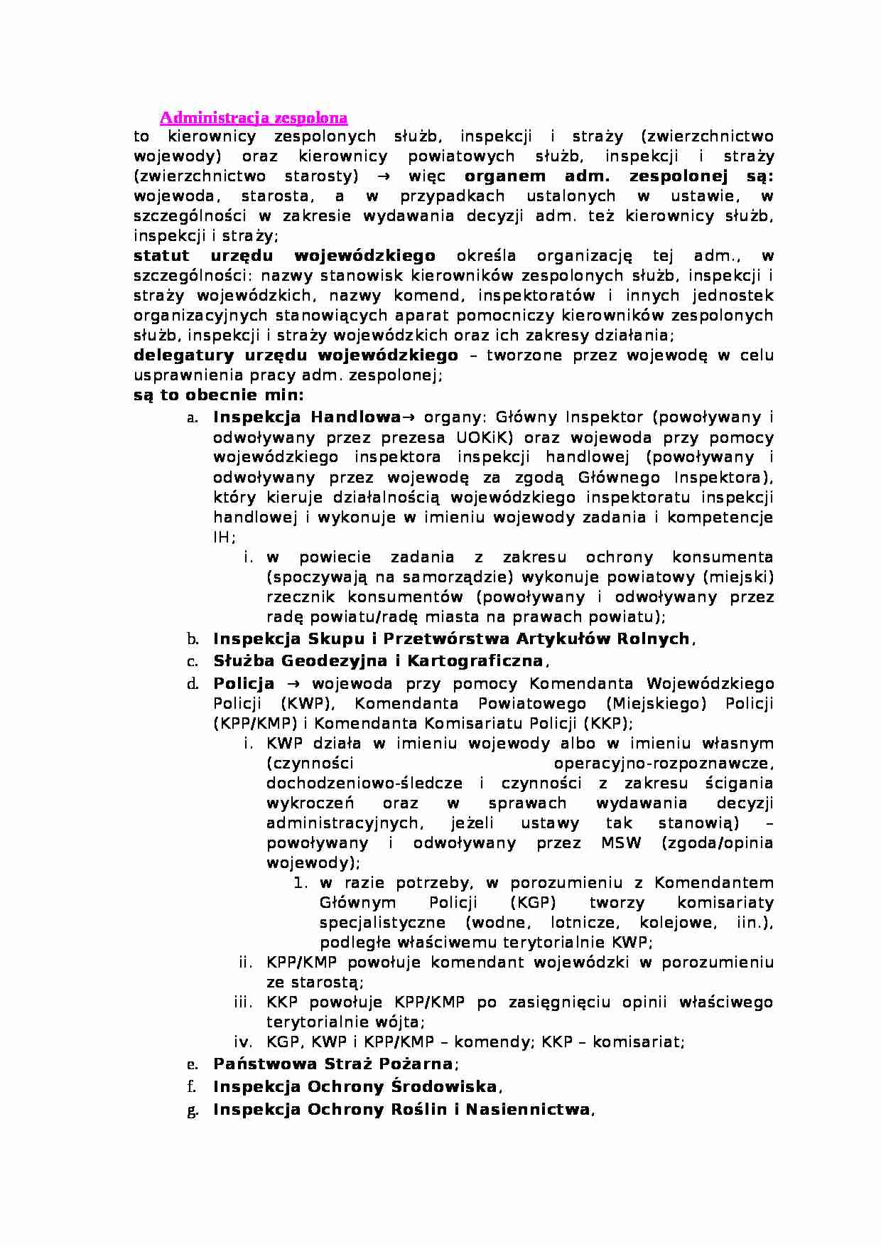 Administracja zespolona -  omówienie zagadnienia 3 - strona 1