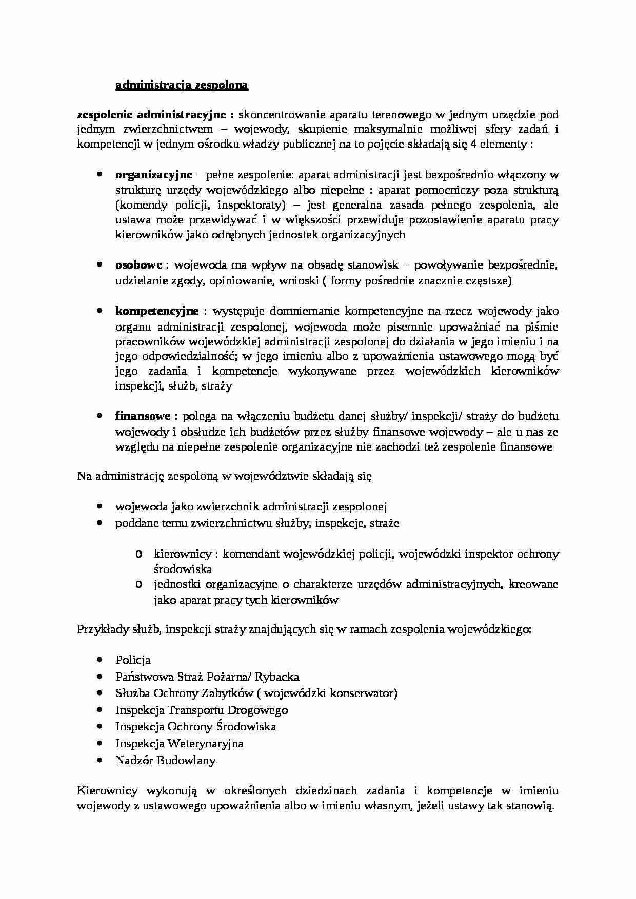 Administracja zespolona -  omówienie zagadnienia 4 - strona 1